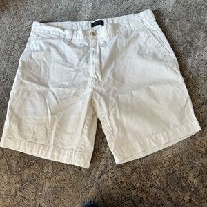 Polo Ralph Lauren White Shorts Men 38 Flat Front Cotton Casual Preppy